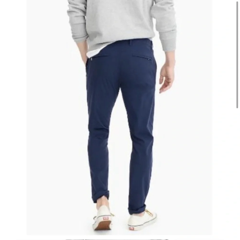 J. Crew 484 slim fit stretch tech pant in navy blue 34 x 34 travel casual